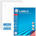 1" Round Labels, Printable for Laser & Inkjet, 1575 Labels, 25 Sheets by Unknown