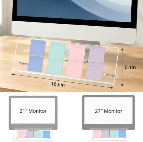 Monitor Memo Board Holder 16.5"x6.1", office organization memo holders for Computer sticky note holder, Space-Saving, Movable & Reusable, Screen saver for Office & Home Desktop Decor Extra Large - Image 6