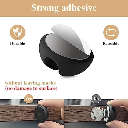 Shintop 16pcs Cord Organizer for Nightstand Phone Charger Cables (Black) - Image 3