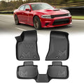 TPE Automotive Floor Mats & Cargo Liner for 2011-2023 Dodge Charger & Chrysler 300 (RWD) Rear-Wheel Drive ONLY, All Weather Cover Protection Waterproof Black Floor Liner Front & Rear Row Full Set by CMVTAuto