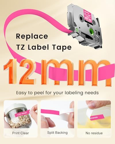 Pink Label Maker Tape Replacement for Brother P-Touch Label Tape TZe-MQP35 - Image 3