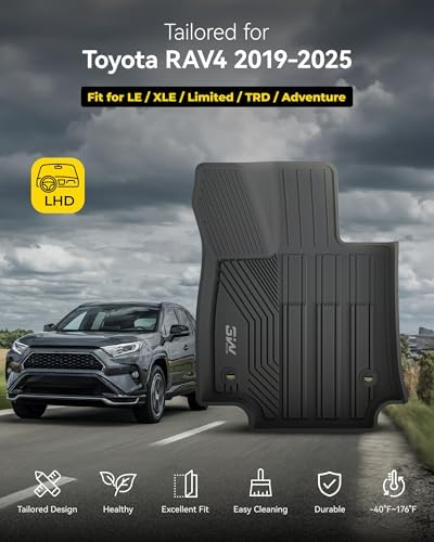 3W Floor Mats & Cargo Liner Fit 2019-2025 Toyota RAV4(Not Fit Hybrid) - Image 2