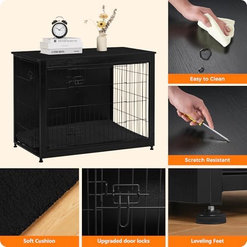 DWANTON 38.5" XL Dog Crate Furniture with Cushion, Large Dog Kennel Indoor - Image 5