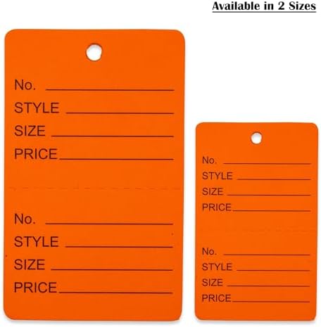 1000 Qty 1 3/4 x 2 7/8 (44x73mm) Assorted Unstrung Colored Price/Receipt Tags w/Easy-Tear Stub (Consignment/Merchandise/Clothing/Jewelry/Laundry/Sales) – Number/Style/Size/Price - Image 6