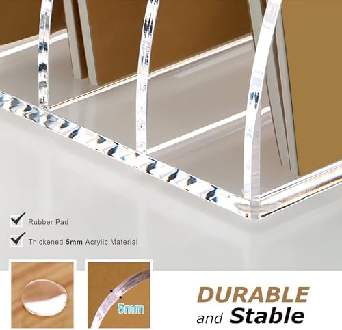 SANRUI Acrylic Desk File Organizer, Clear Magazine File Holder 4 Slot - Image 3