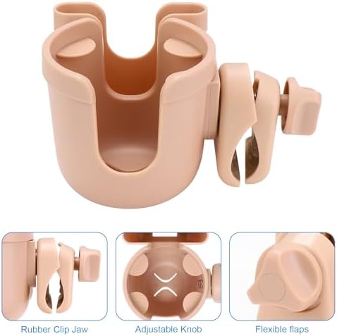 Accmor Stroller Cup Holder with Phone Holder, Bike Cup Holder, Walker Scooter Wheelchair Cup Holder Attachment, Universal Cup Holder for Uppababy Graco Strollers - Image 5