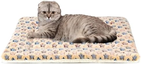 Mora Pets Cat Bed Ultra Soft Dog Crate Pad Star Print 14 x 17.5 inch Brown by MoraPets