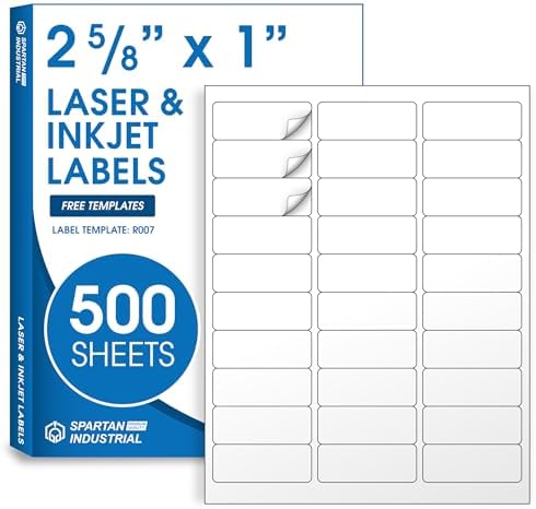 1" X 2 5/8" Matte White Printable Address Labels by SpartanIndustrial