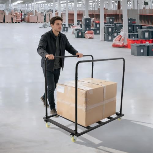 Heavy Duty Utility Cart with 4 Wheels(Two with Brakes), 220 lbs Capacity - Image 3