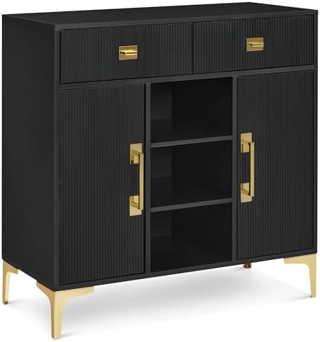 BarberPub Salon Station for Storage, Beauty Salon Cabinet 3161 (Black) by BarberPub