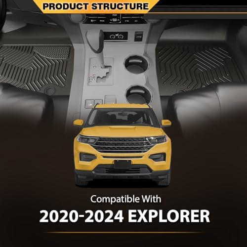 G-PLUS TPE Cargo Liners Compatible with Ford Explorer 2020-2025,3PCS - Image 6