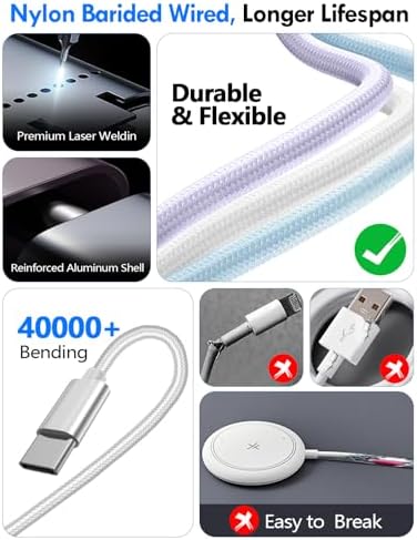 2Pack Travel Essentials for Apple Watch Charger,3-in-2 Multi Charging Cable - Image 4