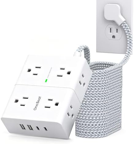 Extension Cord 25 Ft, One Beat Surge Protector Power Strip 25 Ft Long Cord by OneBeat