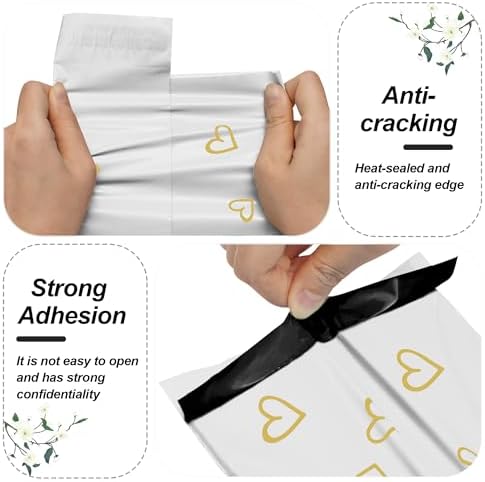 JinRuiKJ Thank You Poly Mailers 6x9 Inch, 100 PCS, White - Image 4