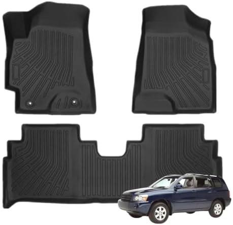 Priprilod Floor Mats Fit for Toyota Highlander 2001-2007 All Weather Protector TPE Floor Liners Custom Fit Car Mats Non-Slip by Priprilod
