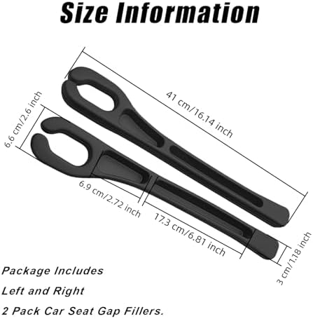 Car Seat Gap Filler Organizer, Anti-Drop Seat Gap Filler 2 Pack Black - Image 2