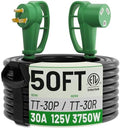POWGRN 30 Amp RV Extension Cord 50 FT, RV Power Cord 30 Amp Waterproof by POWGRN