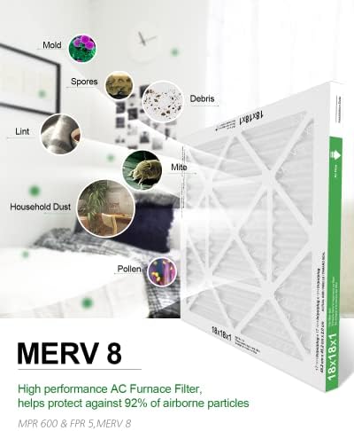 TRIGHTFILTERS 18x18x1 Air Filter 6 Pack, Durable MERV 8 Pleated Home HVAC AC Furnace Filters, Lightweight Compact Air Conditioner Filter Replacement - Image 5