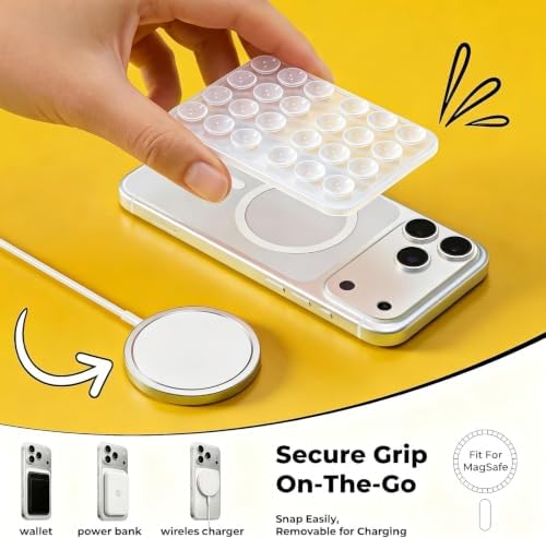 2026 Upgraded Magnetic Suction Sticky Phone Grip for Magsafe, Transparent - Image 5
