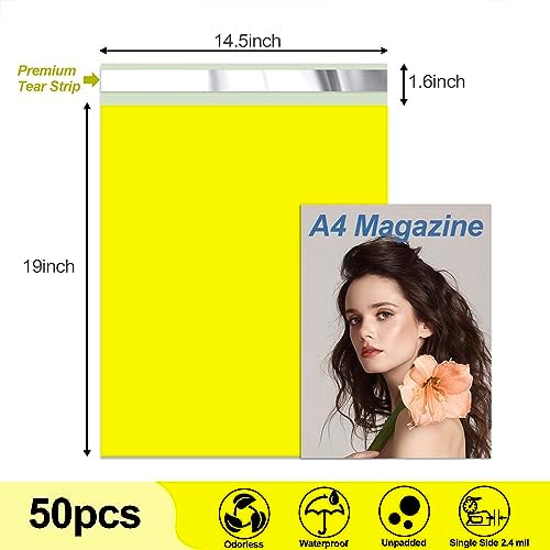 JinRuiKJ Thank You Poly Mailers 14.5x19 Inch, 50 PCS, Yellow - Image 2