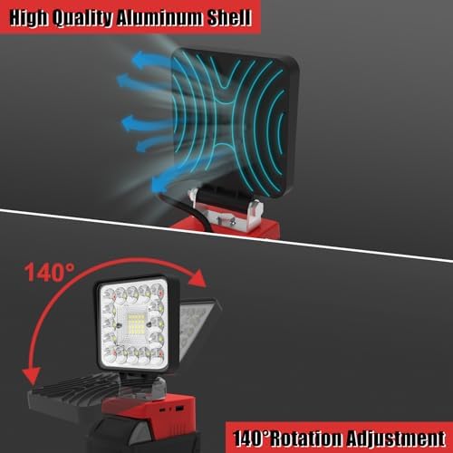 T-SUN 55W Work Light Compatible with Milwaukee 18V/20V Battery - Image 6