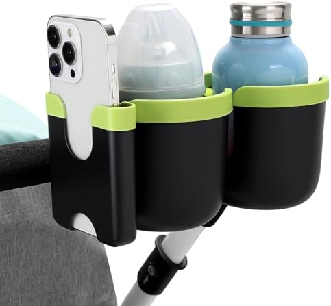 Accmor Stroller Cup Holder with Phone Holder, Bike Cup Holder, Walker Scooter Wheelchair Cup Holder Attachment, Universal Cup Holder for Uppababy Graco Strollers - Image 4