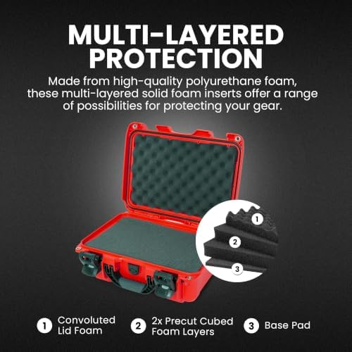 NANUK 915 Hard Case with Cubed Foam – Compact Waterproof Travel Camera Hard Case with Padded Dividers, 13.8” x 9.3” x 6.2” – Dustproof and Impact Resistant, Airline Carry-On Approved – Red - Image 3