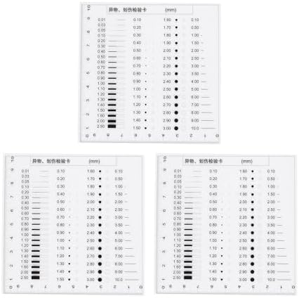 HARFINGTON 3pcs High Precision SEC Size Estimation Chart 101x101mm 0.12mm Transparency Flaw Detection Film Ruler for Diameter and Line Width Defects Measuring by HARFINGTON