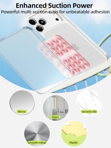 TopMadeDouble Sided Suction Phone Case Adhesive Mount 2 Pack, Pink - Image 4
