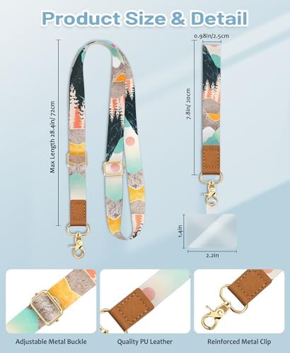 Yonlevres Phone Lanyard Crossbody Strap Wrist Neck Adjustable Women Sunrise - Image 6