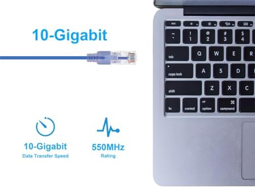 Monoprice Cat6A Ethernet Patch Cable - 10-Pack, Snagless RJ45, 550Mhz, 10G, UTP, Pure Bare Copper Wire, 30AWG, 14 Feet, 10-Color - SlimRun Series - Image 5
