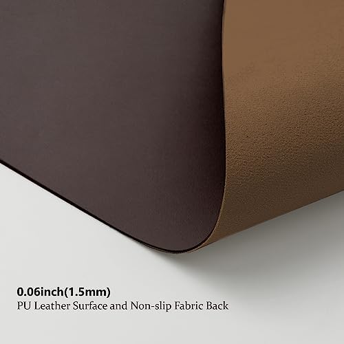 Large Desk Mat - 47.2"x 17" Non-Slip PU Desk Pad for Office and Home - Ideal for Large Mouse Pad and Desk Mats on Top of Desks(Coffee) - Image 4