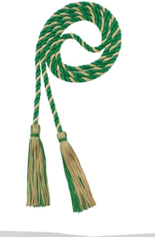 Tassel Depot Graduation Honor Cord - Kelly/Old Gold - Every School Color Available - Made In Usa by TasselDepot