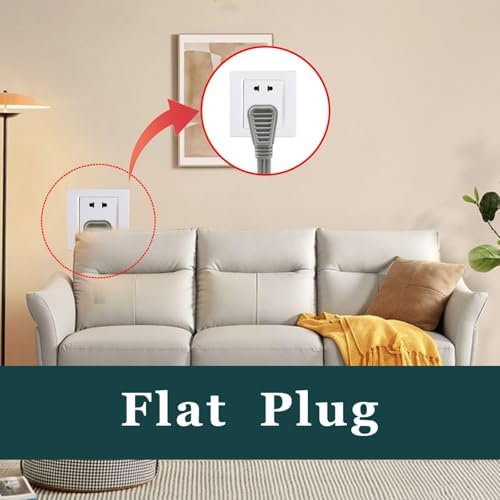 EP 3 Ft Heavy Duty Appliance Extension Cord, 14 AWG 3-Prong Flat Plug, Gray - Image 3