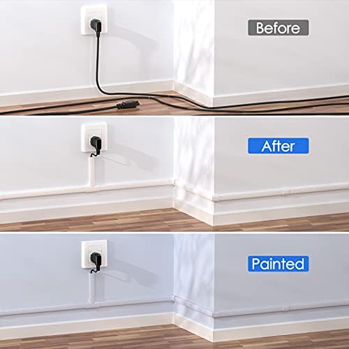Yecaye TV Cord Hider, 125in Cord Cover, W1.18in H0.6in, White - Image 6