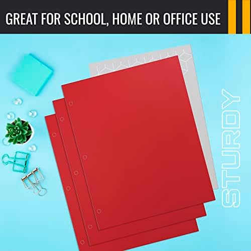 Better Office Products Two Pocket Portfolio Folders, 50-Pack, RED, Letter Size Paper Folders, 50 Pieces, Red - Image 6