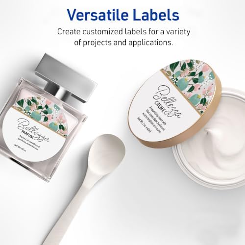 Avery® Printable Round Labels, Sure Feed® Technology, 3" Diameter, Matte White, Permanent Adhesive, Laser/Inkjet Printable, 150 Blank Labels, Great for Product Merchandising, Favors, and More (5655) - Image 3