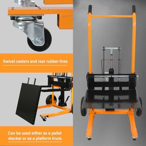 Apollo Hydraulic Material Lift Pallet Truck Dolly 440 Lbs Capacity - Image 3