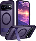 Temdan Designed for Google Pixel 11 Case 2026, [Built-in Invisible Kickstand][Compatible with MagSafe][Military Grade Shockproof] Slim Translucent Matte Phone Case-Purple by Temdan