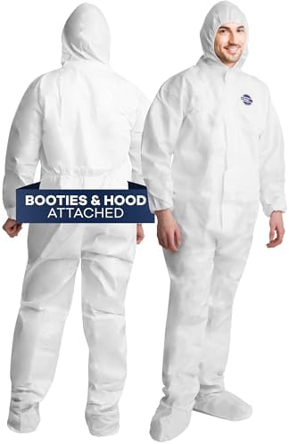 Medical Nation Hazmat Suits Disposable | 25 Pack, 2X-Large | Protective Coveralls with Attached Hood and Boots | Heavy Duty Full Body Painters Suit for Adults - Breathable & Water Resistant | 2XL - Image 2