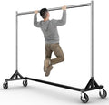 HOKEEPER Commercial Z Base Garment Rack Hold 500LBS Heavy Duty Clothing Rack Adjustable Rolling Clothes Rack for Hanging Clothes Racks on Wheels Portable Z Rack, Chrome Finish by HOKEEPER