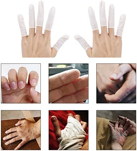 Finger Cots Small 300 Pcs Fingertips Protective Finger Cots White Disposable Finger Rubber Tips for Injured Finger,Cracked Finger,Sports - Image 6