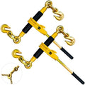 Ratchet Chain Binders 3/8" - 1/2" (2 Pack) | Adjustable Load Binder with 2 Grab Hooks for G70 Transport Chain | 9,200 Lbs Safe Working Load by SENKEYFE