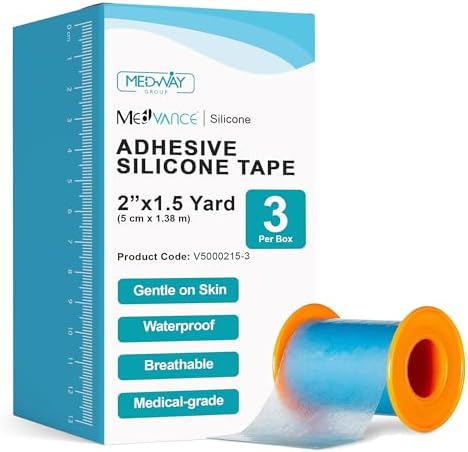 MedVance Silicone Adhesive Medical Tape, Scar Sheet, 2" x1.5' (3 Pack) by Medvance