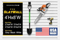 Heavy Duty 4'H x 8'W PVC Garage SlatWall Storage System (with Endcaps & Screws) - Modular Slat Wall Paneling for Garage Wall Organizer - Interlocking SlatWall Panels for Home & Commercial Use (White) by DLDIRECT