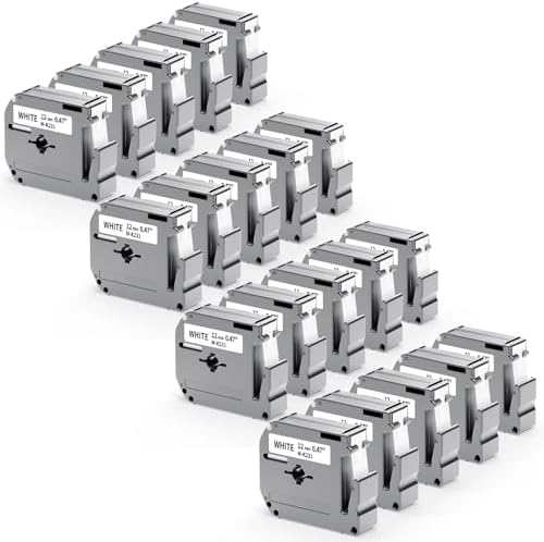 20 Pack Labelife M-K231 Replace for Brother P Touch M Tape 12mm 0.47 White by Labelife