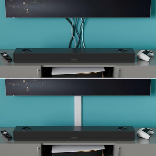 D-Line TV Wall Mount Cord Hider, Hide Mounted TV Cables, Wire Covers, Self Adhesive Cover for Cords, Paintable, Low Profile, Seamless Cable Raceway - 2.36in W x 0.59in H x 15.7in L - White - Image 5