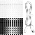 Donruby 24Pcs Silicone Cable Ties, Reusable Cord Organizer Straps, 2 Colors by Donruby