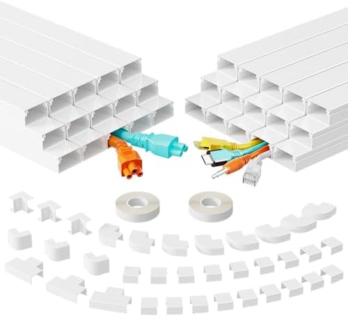 425in TV Cord Hider Wall, Cord Covers for 2-3 Wires on Wall, Easier Set-up Cable Hider Wire Covers for Cords on Wall, Paintable Cable Cover Management to Hide TV Wires, W0.95 H0.55in, White by Wuitaouy