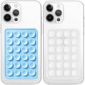 Anteel 2 Pack Silicone Suction Phone Case Mount, Non Slip Sticky Grip for Cellphone, Silicon Adhesive Suction Cup Mount, Strong Grip Holder for Selfies and Videos (Baby Blue&Translucent) by Galundge